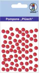 Ursus PLÜSCH POMPONS 7MM 70 STÜCK, RUBINROT