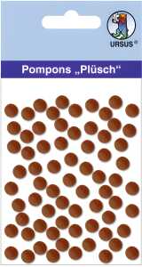 Ursus PLÜSCH POMPONS 7MM 70 STÜCK, DUNKELBRAUN