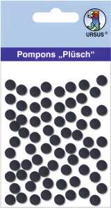 Ursus PLÜSCH POMPONS 7MM 70 STÜCK, SCHWARZ