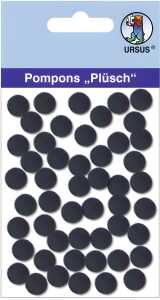 Ursus PLÜSCH POMPONS 10MM 65 STÜCK, SCHWARZ