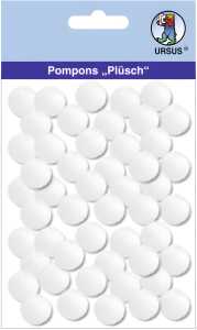 Ursus PLÜSCH POMPONS 15MM 60 STÜCK, WEIß
