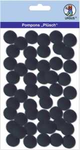 Ursus PLÜSCH POMPONS 20MM 50 STÜCK, SCHWARZ