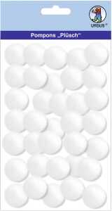Ursus PLÜSCH POMPONS 25MM 35 STÜCK, WEIß
