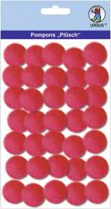 Ursus PLÜSCH POMPONS 25MM 35 STÜCK, RUBINROT