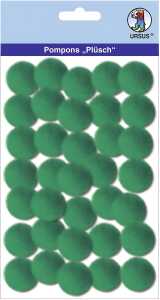 Ursus PLÜSCH POMPONS 25MM 35 STÜCK, DUNKELGRÜN