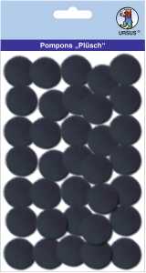 Ursus PLÜSCH POMPONS 25MM 35 STÜCK, SCHWARZ