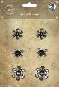 Ursus METAL FLOWERS 6 STK SORT. MOTIV 02