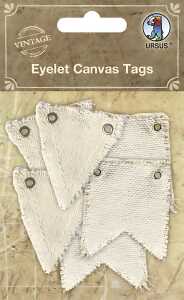 Ursus EYELET CANVAS TAGS, 6 STK SORT. 2 MOTIVE