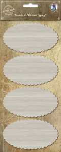 Ursus BAMBUS STICKER GRAU OVAL BOGENLINIE