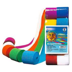 Ursus KREPPBÄNDER 10Mx5CM,10RL.10FARBEN SORTIERT