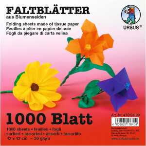 Ursus BLUMENS.FALTBL.20G.12x12CM,1000BL.10F.SORT.