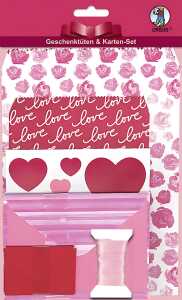 Ursus GESCHENKTÜTEN-KARTEN-SET "LOVE"