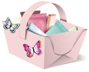 Ursus HENKELKÖRBCHEN 220G.22,5X25CM,20ST.6FARBEN