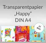 Ursus TRANSP.PAPIER "HAPPY"115G.A4,25BL.PARTY