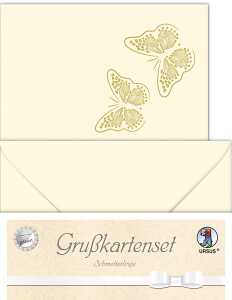 Ursus DOPPELKARTE GELASERT+ KUVERT,SCHMETTERL.CHAMO