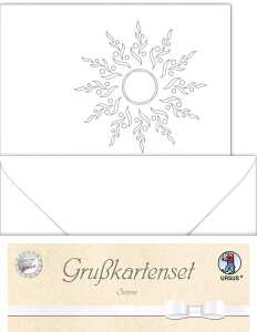 Ursus DOPPELKARTE GELASERT+ KUVERT,SONNE, WEISS