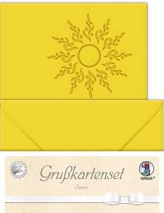Ursus DOPPELKARTE GELASERT+ KUVERT,SONNE, SO.GELB