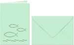 Ursus DOPPELKARTE GELASERT+ KUVERT,FISCHE,MEERGRÜN
