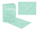 Ursus DOPPELKARTE GELASERT+ KUVERT,FISCHE,MEERGRÜN
