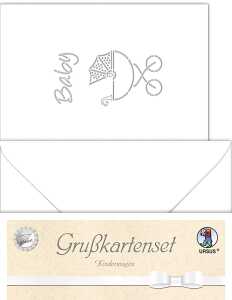 Ursus DOPPELKARTE GELASERT+ KUVERT,KIND.WAG. WEISS