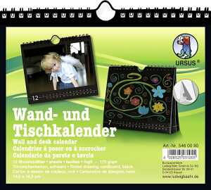 Ursus WAND- UND TISCHKALENDER 14x16,5CM, SCHWARZ