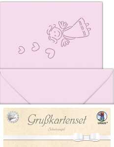 Ursus DOPPELKARTE GELASERT+ KUVERT,SCHUTZENG.ROSA