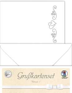 Ursus DOPPELKARTE GELASERT+ KUVERT,HERZEN1,WEISS