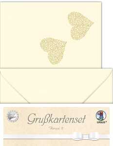 Ursus DOPPELKARTE GELASERT+ KUVERT,HERZEN2,CHAMOIS