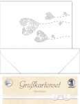 Ursus DOPPELKARTE GELASERT+ KUVERT,HERZBLUME,WEISS