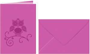 Ursus DOPPELKARTE GELASERT+ KUVERT,EULE, EOSIN