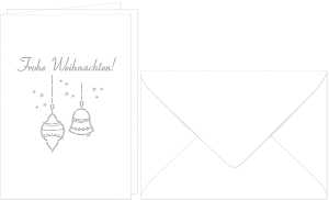 Ursus DOPPELKARTE GELASERT+ KUVERT,FROHE WEIH.WEISS