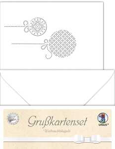 Ursus DOPPELKARTE GELASERT+ KUVERT,WEIH.KUG.WEISS