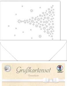 Ursus DOPPELKARTE GELASERT+ KUVERT,TANN.BAUM,WEISS