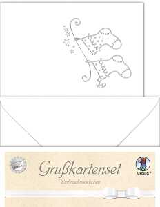 Ursus DOPPELKARTE GELASERT+ KUVERT,WEIH.SÖCK. WEISS