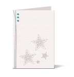 Ursus DOPPELKARTE GELASERT+ KUVERT,STERNE,WEISS