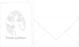 Ursus DOPPELKARTE GELASERT+ KUVERT,HASE,WEISS