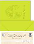 Ursus DOPPELKARTE GELASERT+ KUVERT,HASE,HELLGRÜN