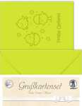 Ursus DOPPELKARTE GELASERT+ KUVERT,KÜKEN,HELLGRÜN