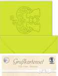 Ursus DOPPELKARTE GELASERT+ KUVERT,HASENPAAR,HELLGRÜN