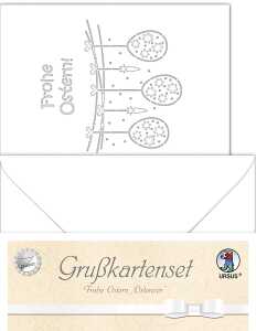 Ursus DOPPELKARTE GELASERT+ KUVERT,OSTEREIER,WEISS