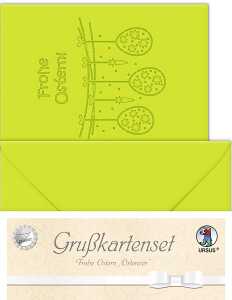 Ursus DOPPELKARTE GELASERT+ KUVERT,OSTEREIER,HELLGRÜN