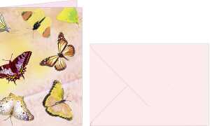 Ursus GRUSSK./COUV.DIN A6,5 PAAR SCHMETTERLI.ROSE