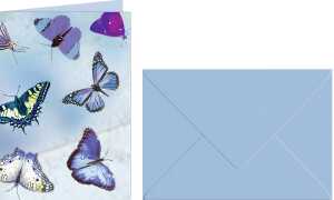 Ursus GRUSSK./COUV.DIN A6,5 PAAR SCHMETTERLI.BLAU