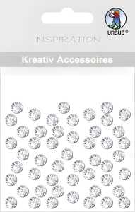 Ursus GLITZERSTEINE "CHATON",50ST.TRANSPARENT/SILBE