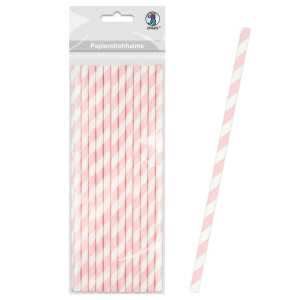 Ursus PAPIERSTROHHALME S STREIFEN ROSA