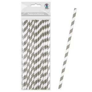 Ursus PAPIERSTROHHALME S STREIFEN GRAU