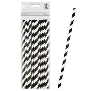 Ursus PAPIERSTROHHALME S STREIFEN SCHWARZ