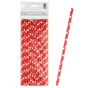 Ursus PAPIERSTROHHALME S HERZEN ROT