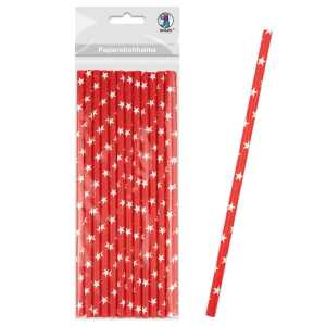 Ursus PAPIERSTROHHALME S STERNE ROT