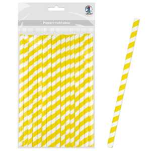 Ursus PAPIERSTROHHALME M STREIFEN GELB